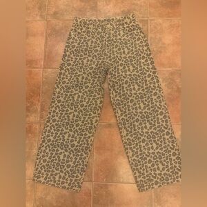 Leopard Print Wide Leg Jeans NWOT